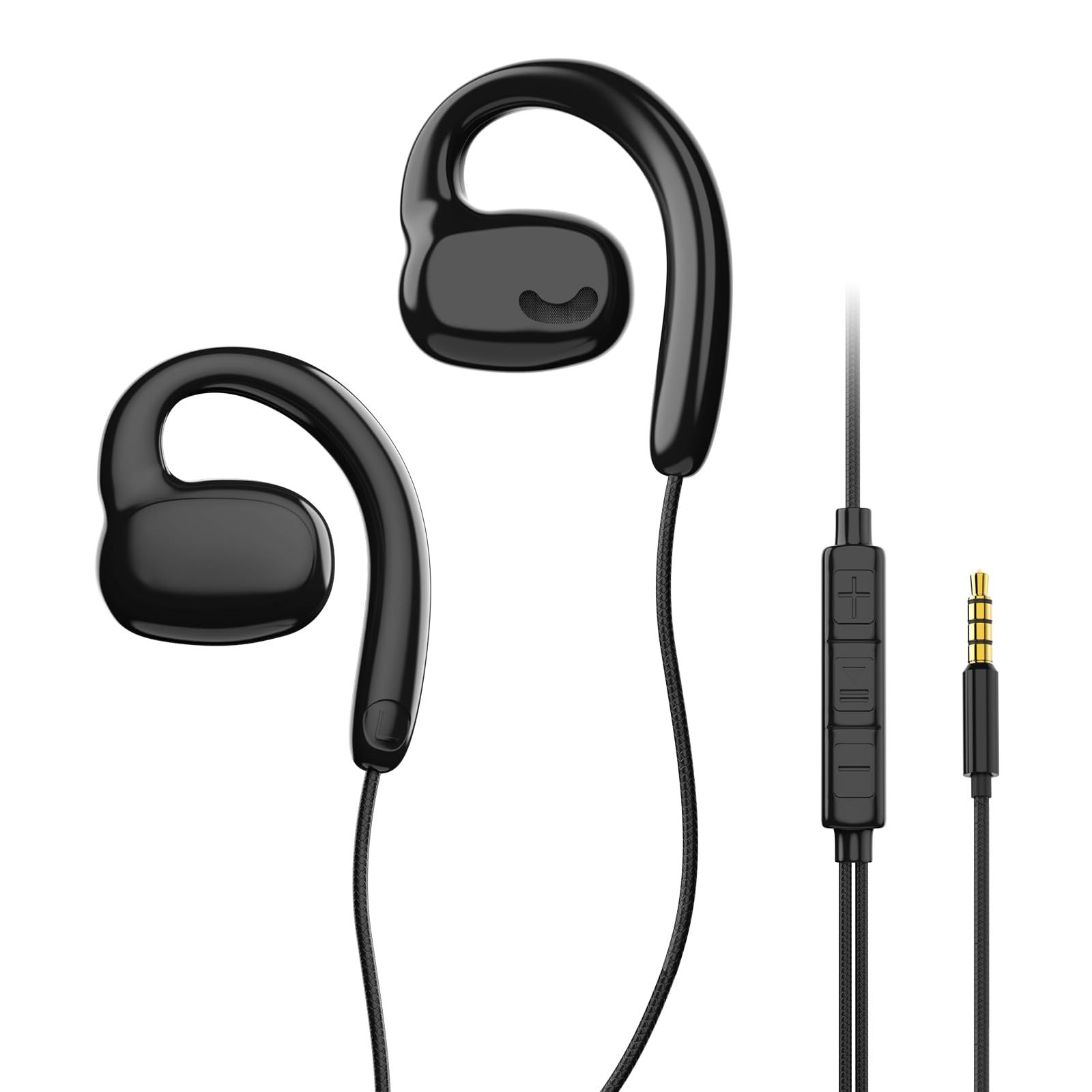 Earphones, Wired Earphones, Type C (2024 Model), Open Earphones, With Microphone, 0.14 inches (3.5 mm), No Blocking Earphones, Evolved From Bone Conduction Earphones, Improved From Bone Conduction
