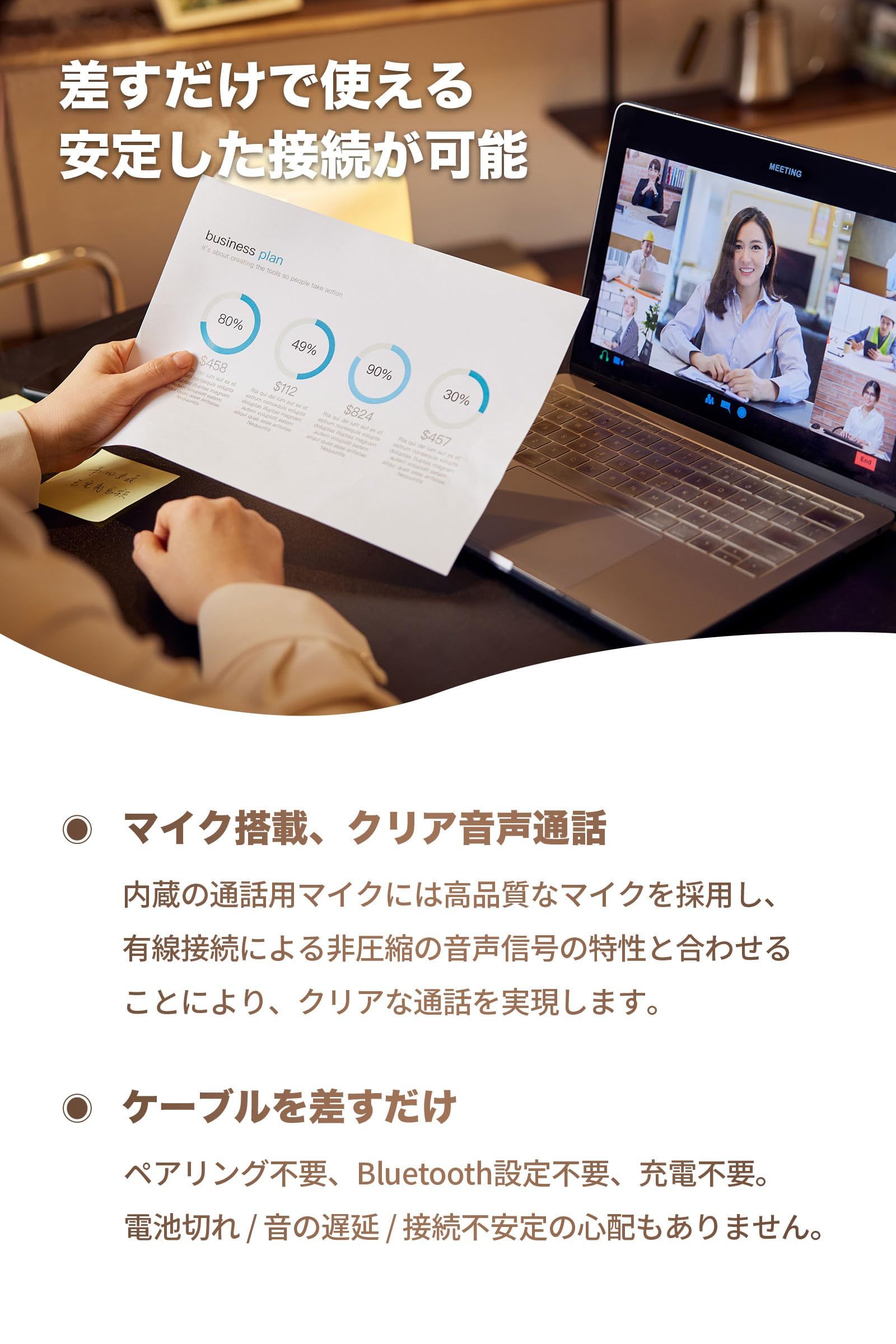 Earphones, Wired Earphones, Type C (2024 Model), Open Earphones, With Microphone, 0.14 inches (3.5 mm), No Blocking Earphones, Evolved From Bone Conduction Earphones, Improved From Bone Conduction