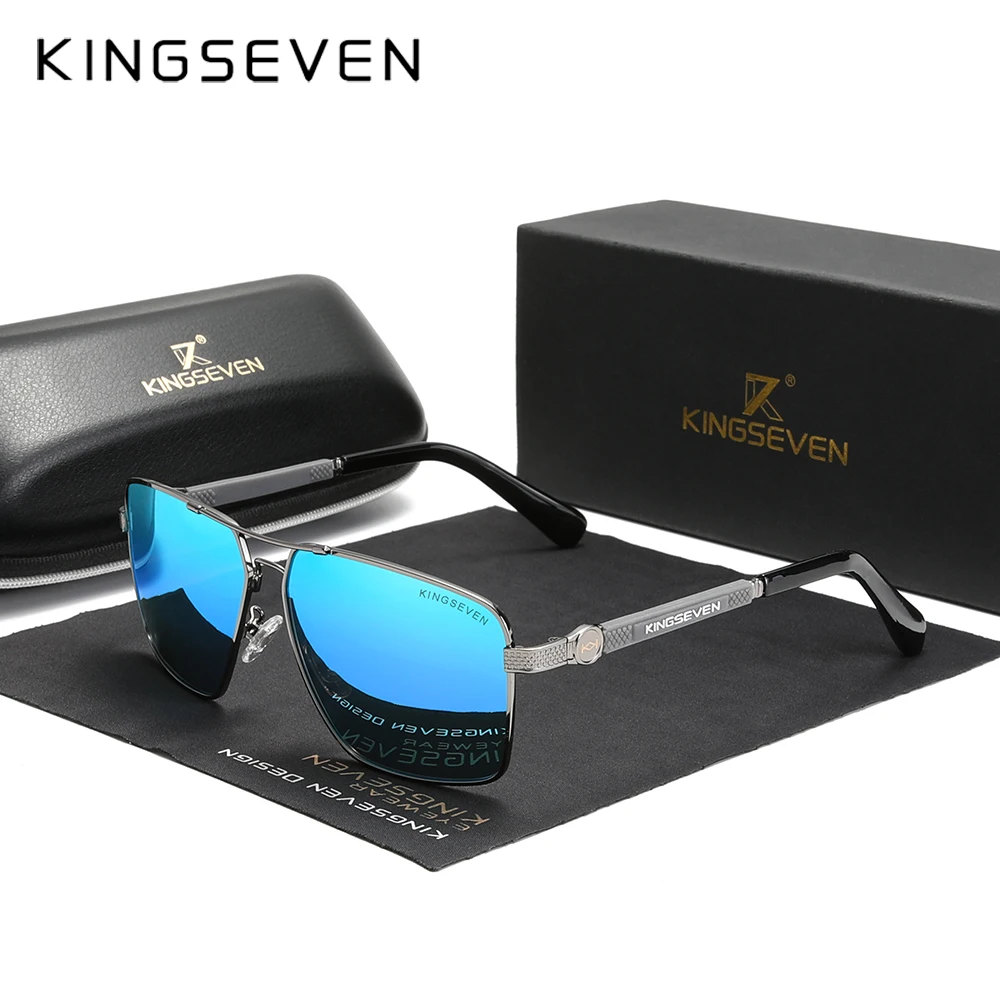 KINGSEVEN Brand Classic Gothic Steampunk Sunglasses Polarized Men Vintage Round Metal Frame Sun Glasses Eyewear