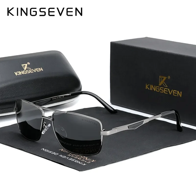KINGSEVEN 2024 Brand Classic Square Polarized Sunglasses Men's Driving Male Sun Glasses Eyewear UV Blocking Oculos N7906