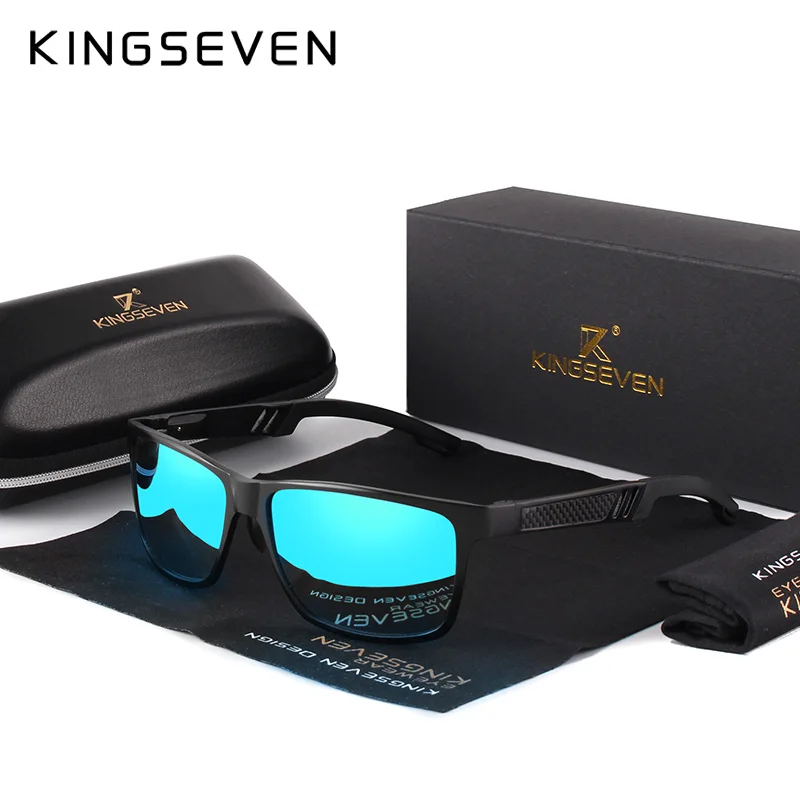 KINGSEVEN Aluminum Square Men/Women Polarized Coating Mirror Sun Glasses Eyewear Sunglasses For Men
