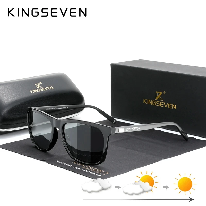 KINGSEVEN Brand Aluminum Frame Sunglasses For Men Polarized Mirror Eye Protection Glasses Women's Accessories N7557 Eyewear