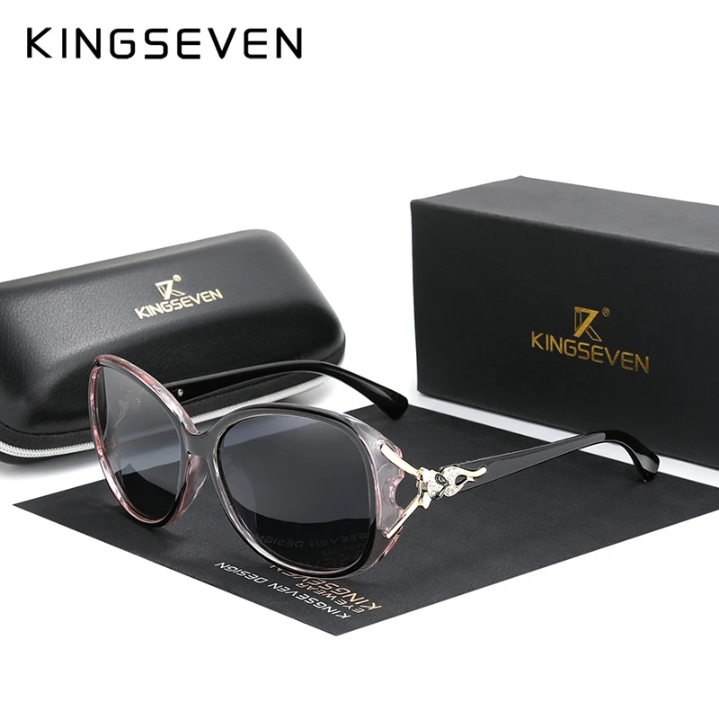 KINGSEVEN HD Sunglasses Polarized Retro Big frame luxury Eyewear Lady Brand Designer Sun glasses Oculos de sol