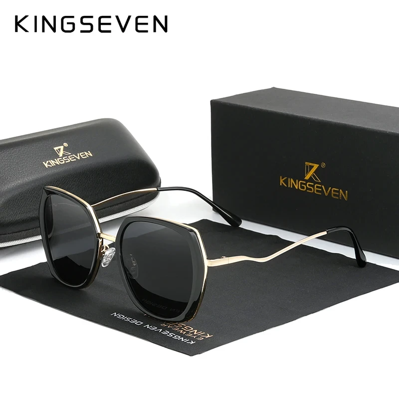Genuine KINGSEVEN Women's Glasses Luxury Brand Design Sunglasses Gradient Polarized Lens Sun glasses Butterfly Oculos Feminino
