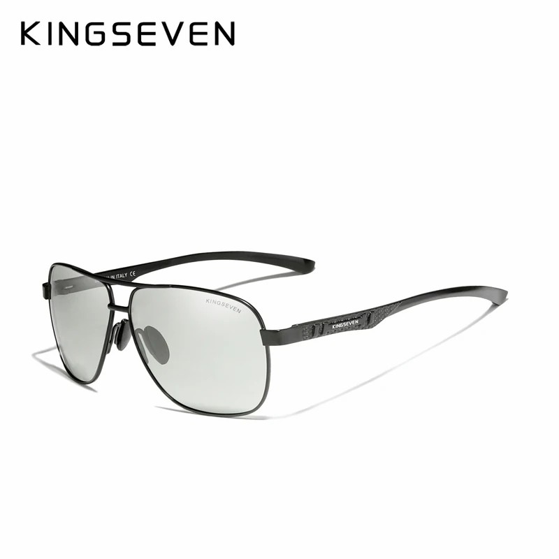 KINGSEVEN New Photochromic Men Aluminum Sunglasses Polarized UV400 Mirror Male Sun Glasses Women For Men Oculos de sol N7188