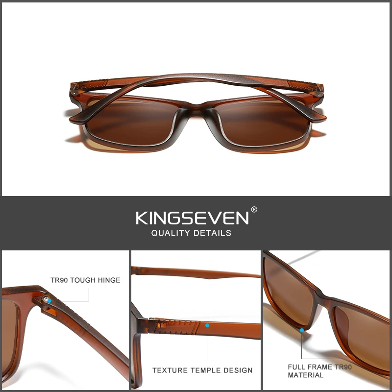KINGSEVEN Brand Ultra Light TR90 Sunglasses Men Polarized Cat.3 UV400 TAC Lens Sun Glasses Women Casual Eyewear Driving