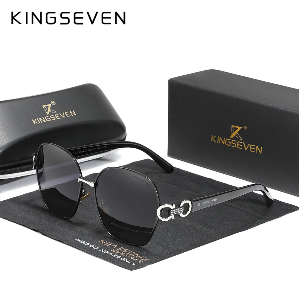 KINGSEVEN 2024 Vintage UV400 polarization Women Sunglasses Retro Design Gradient Butterfly Square Sun Glasses Eyewear