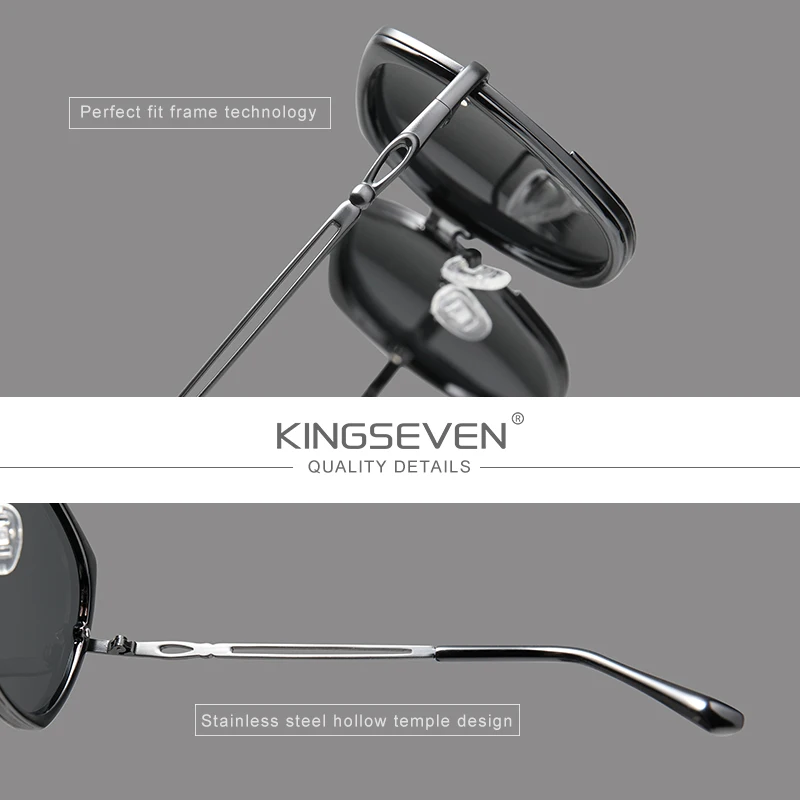 KINGSEVEN Women's Sunglasses Polarized Gradient Lens Luxury Ladies Butterfly Design Stainless Steel Sun glasses Accessories