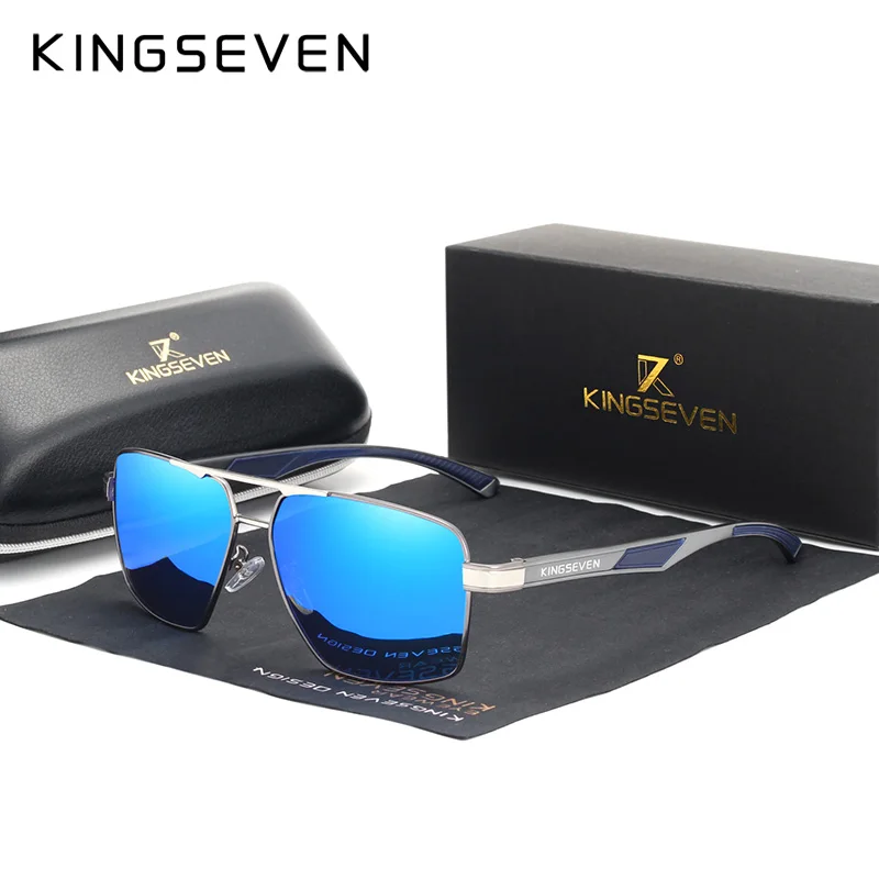 KINGSEVEN Brand New Polarized Men Sunglasses Square Aluminum Frame Male Sun Glasses Driving Fishing Eyewear Zonnebril N7719