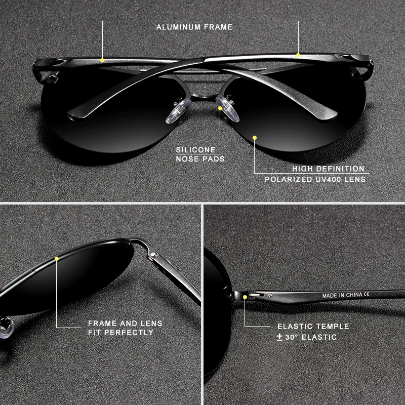 KINGSEVEN 2024 Aluminum Magnesium Polarized Rimless Lens Sunglasses For Men High Definition Retro Women Eyewear Outdoor Sports