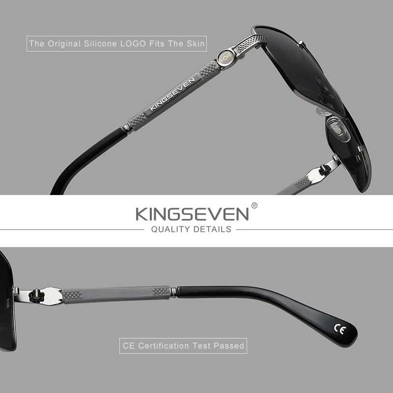 KINGSEVEN Brand Classic Gothic Steampunk Sunglasses Polarized Men Vintage Round Metal Frame Sun Glasses Eyewear
