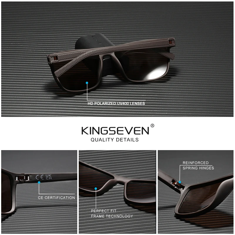 Original KINGSEVEN Brand Classic Polarized Sunglasses Men Women Driving Square Frame Sun Glasses Male Goggle UV400 NEW LC755