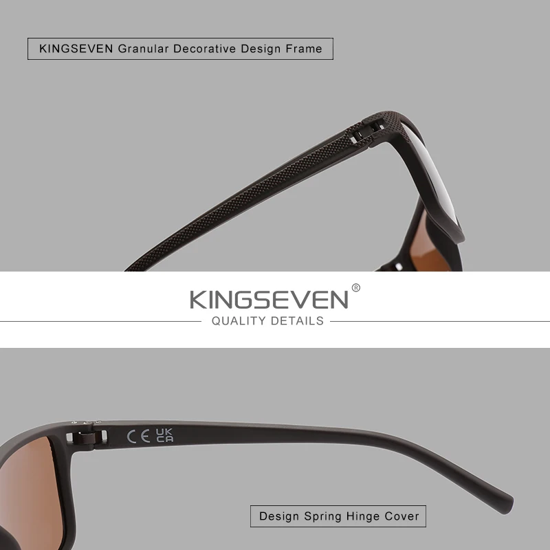 Original KINGSEVEN Brand Classic Polarized Sunglasses Men Women Driving Square Frame Sun Glasses Male Goggle UV400 NEW LC755