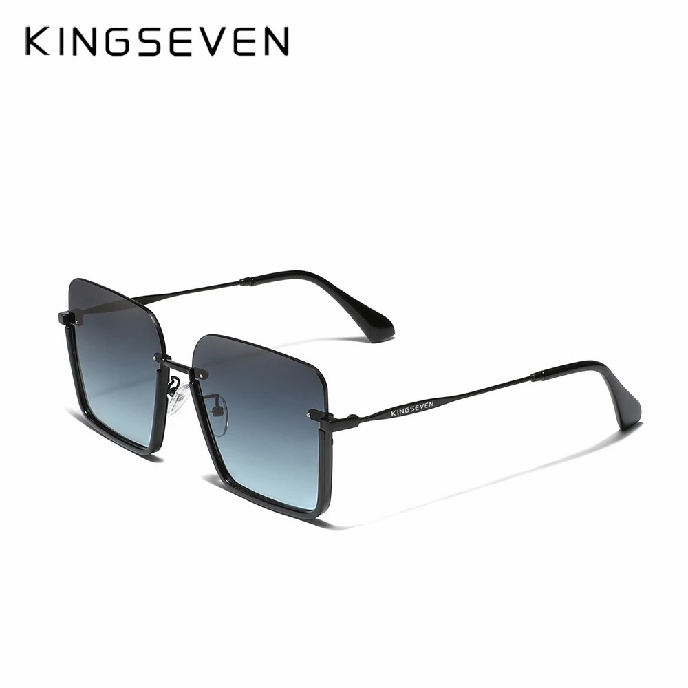 KINGSEVEN New Walnut Wooden Sunglasses For Men Polarized Semi-Rimless Glasses UV400 Eye Protection Retro Eyewear Women Accessory