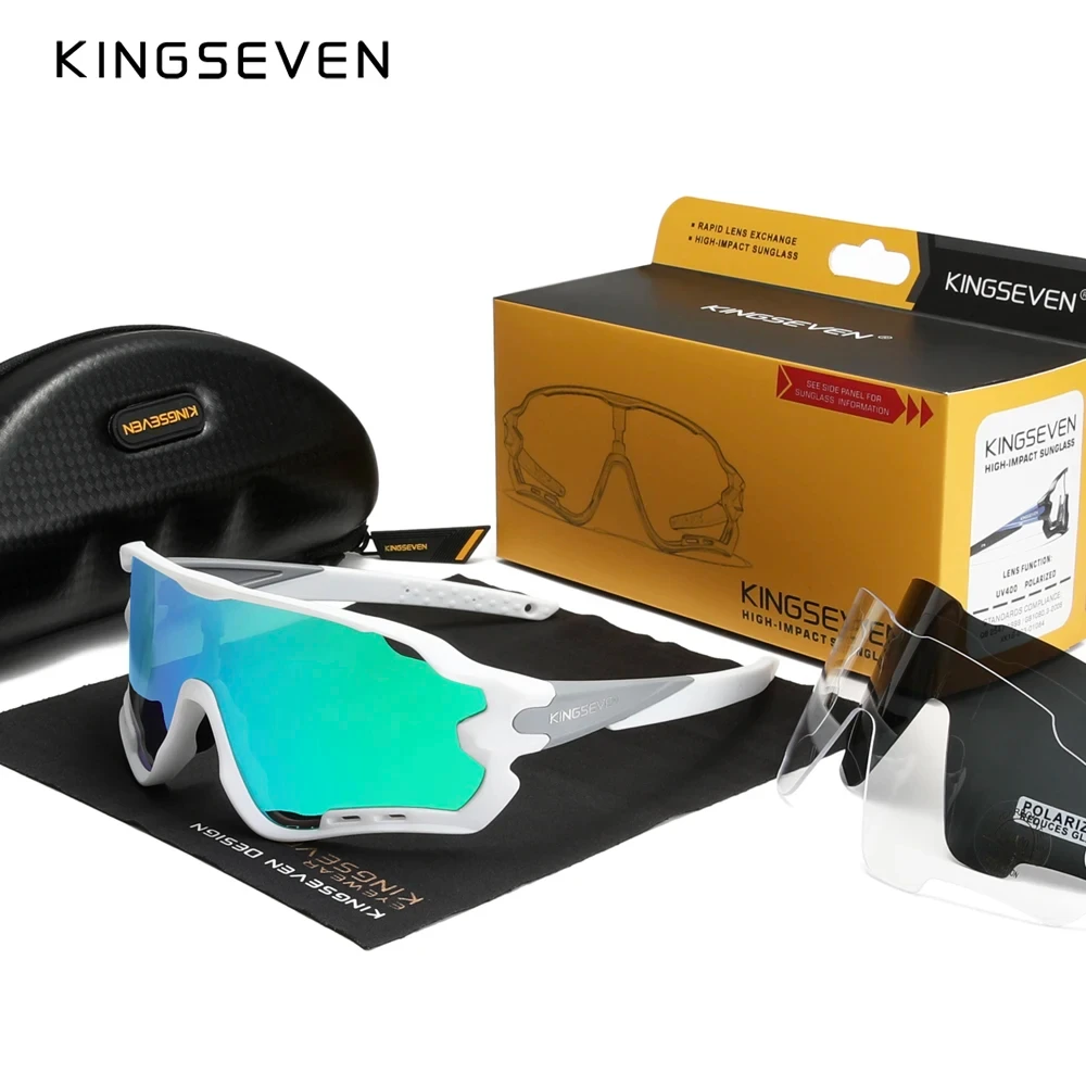 KINGSEVEN New Fashion Sunglasses Men Women Mirror UV400 Polarized Protect HD Lens TR90 Frame Glasses Riding Climbing Eyewear