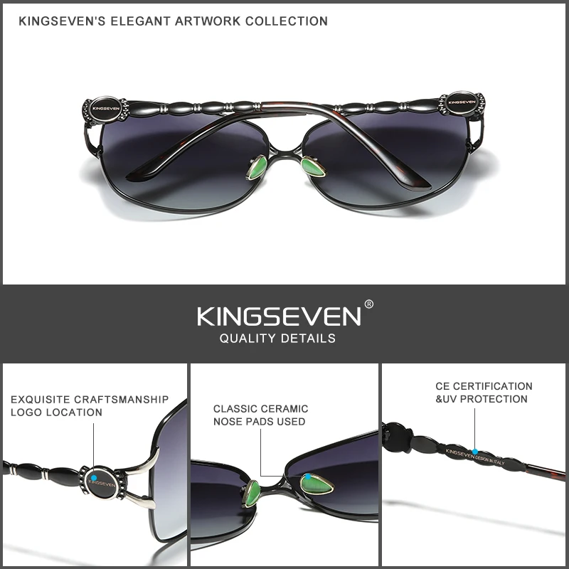KINGSEVEN New Sunglasses For Women Luxury Brand Design Elegant Style Sun Glasses Polarized UV400 Gradient Lens Eyewear