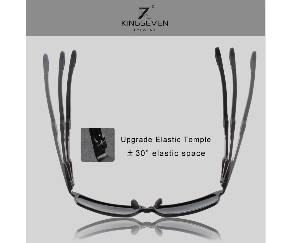 KINGSEVEN Aluminum Square Men/Women Polarized Coating Mirror Sun Glasses Eyewear Sunglasses For Men