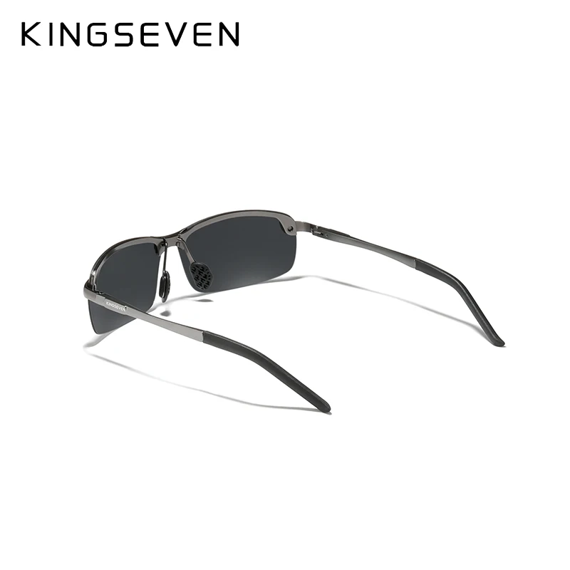 KINGSEVEN Fashion Upgrade Fashion Men's Aluminum Sunglasses Polarized Rimless Simple Design Driving Sun Glasses Brand Men UV400