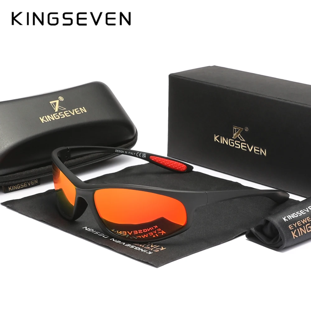 KINGSEVEN New Riding Sunglasses For Men Parsnip Anti-reflection Polarized UV400 Sports Glasses High Quality TR90 Eyewear