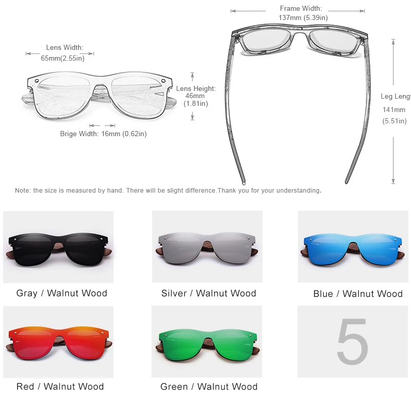 KINGSEVEN UV400 Sunglasses For Men Polarized High Quality Eye Protection Glasses Women Walnut Wood Handmade Eyewear Gifts