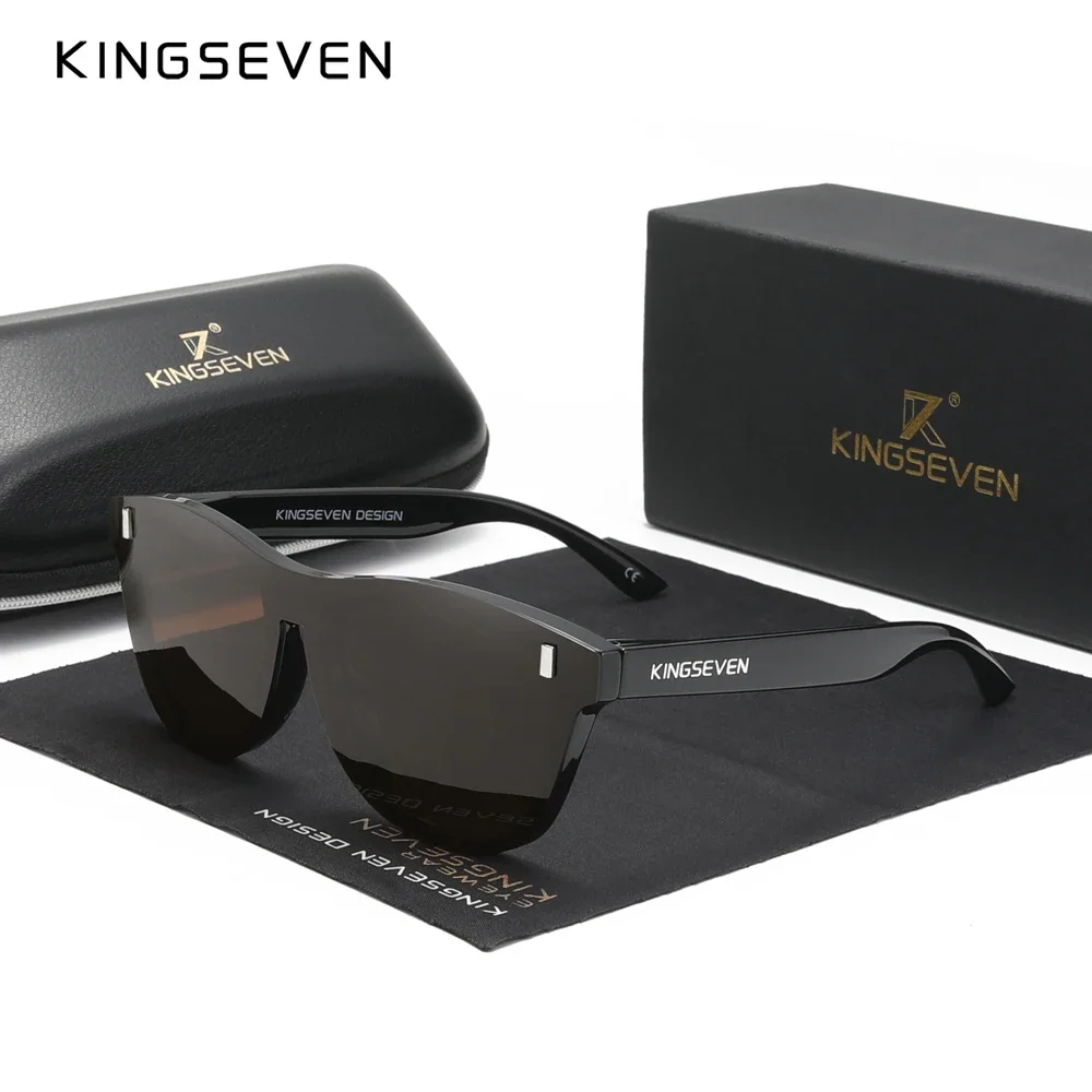 KINGSEVEN 2024 New Brand Design Women's Glasses TR90 Polarized Sunglasses Men Retro Sun Glasses Sonnenbrille Herren