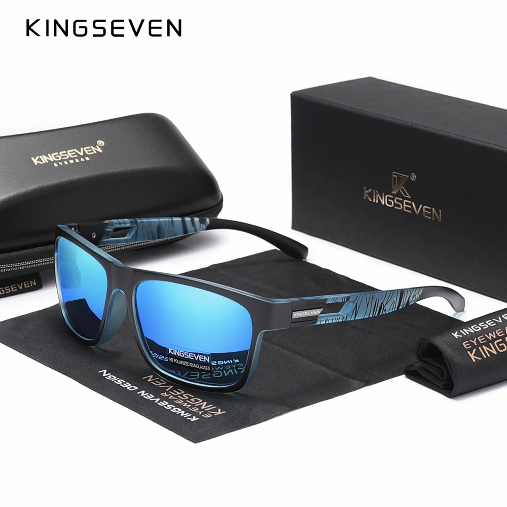 Genuine KINGSEVEN New 2024 Brand Design Men's Glasses Polarized Sunglasses Women UV Lens Fashion Eyewear Oculos de sol