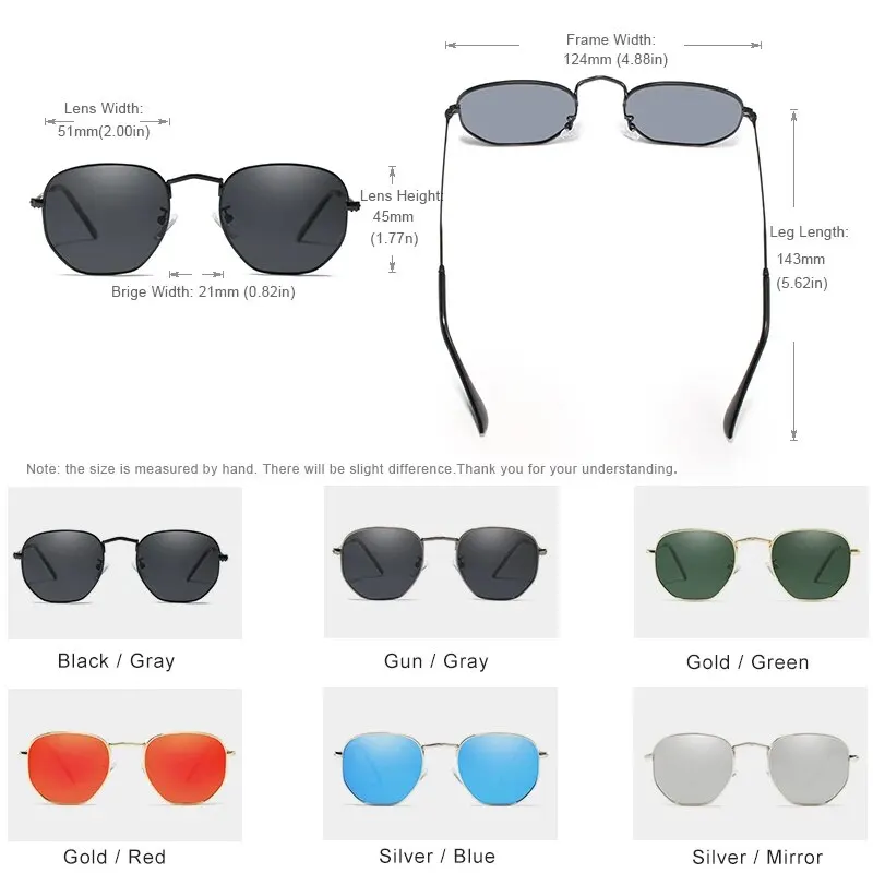 KINGSEVEN 2024 Classic Reflective Sunglasses Men Hexagon Retro Sun glasses Stainless Steel Eyewear Oculos Gafas De Sol Shades