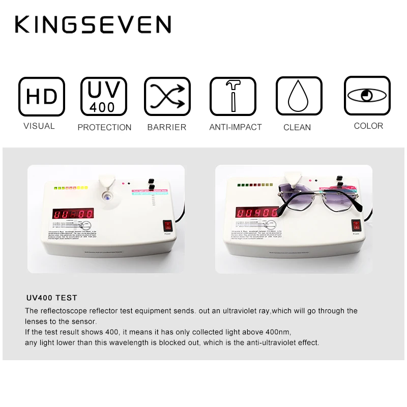 KINGSEVEN Design Rimless Fashion Cat Eye Sunglasses Women Gradient Driving UV400 Sun Glasses Clear Vintage Eyewear Oculos N801