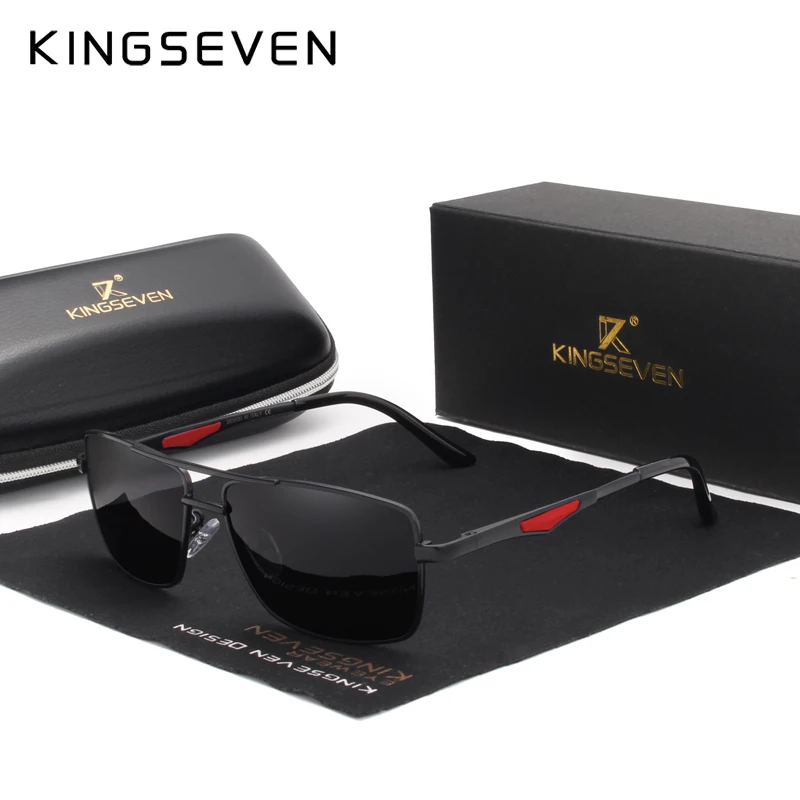 KINGSEVEN 2024 Brand Classic Square Polarized Sunglasses Men's Driving Male Sun Glasses Eyewear UV Blocking Oculos N7906