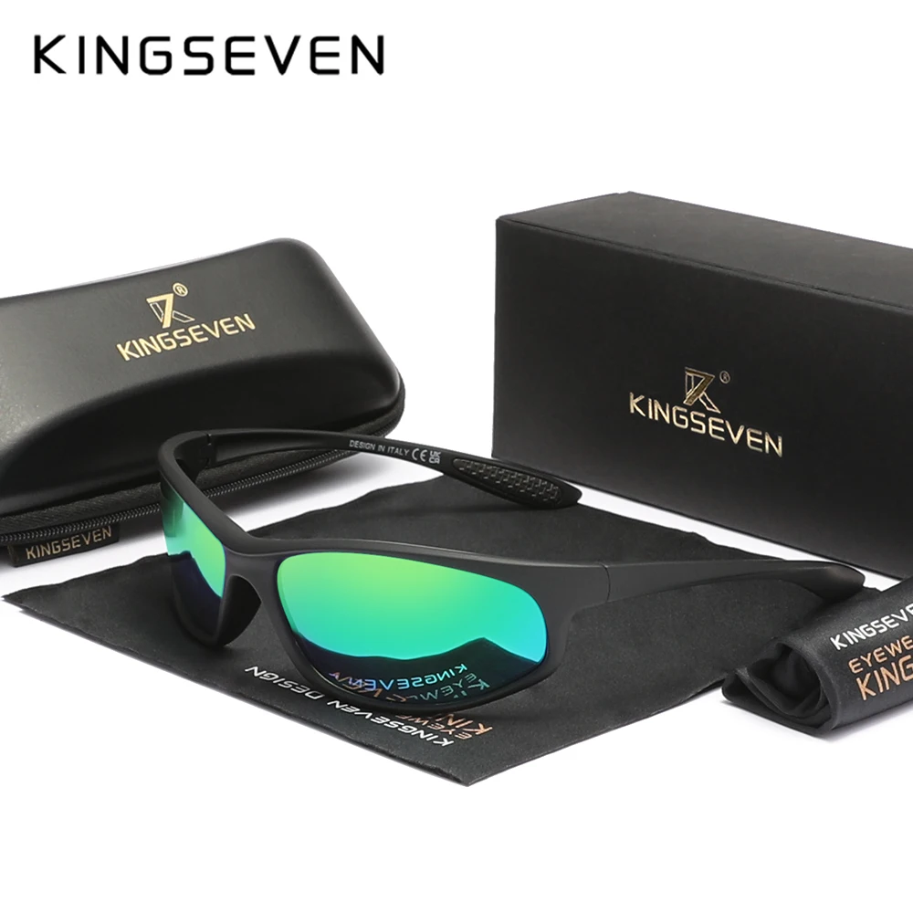KINGSEVEN New Riding Sunglasses For Men Parsnip Anti-reflection Polarized UV400 Sports Glasses High Quality TR90 Eyewear