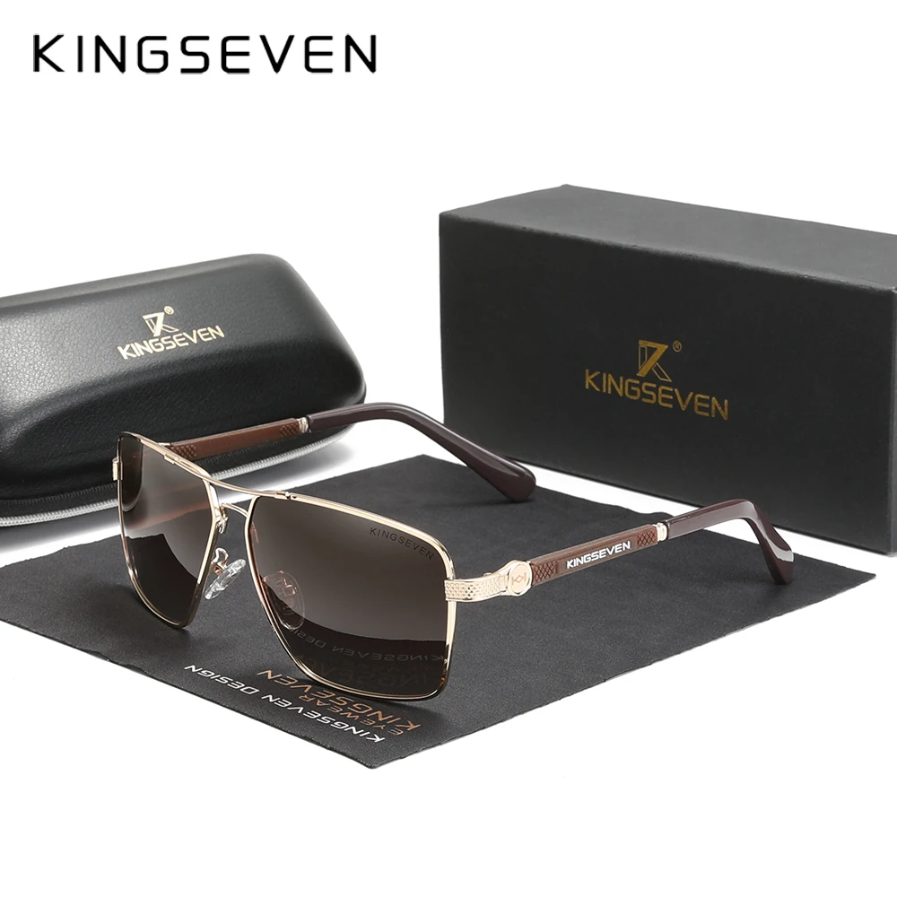 KINGSEVEN Brand Classic Gothic Steampunk Sunglasses Polarized Men Vintage Round Metal Frame Sun Glasses Eyewear