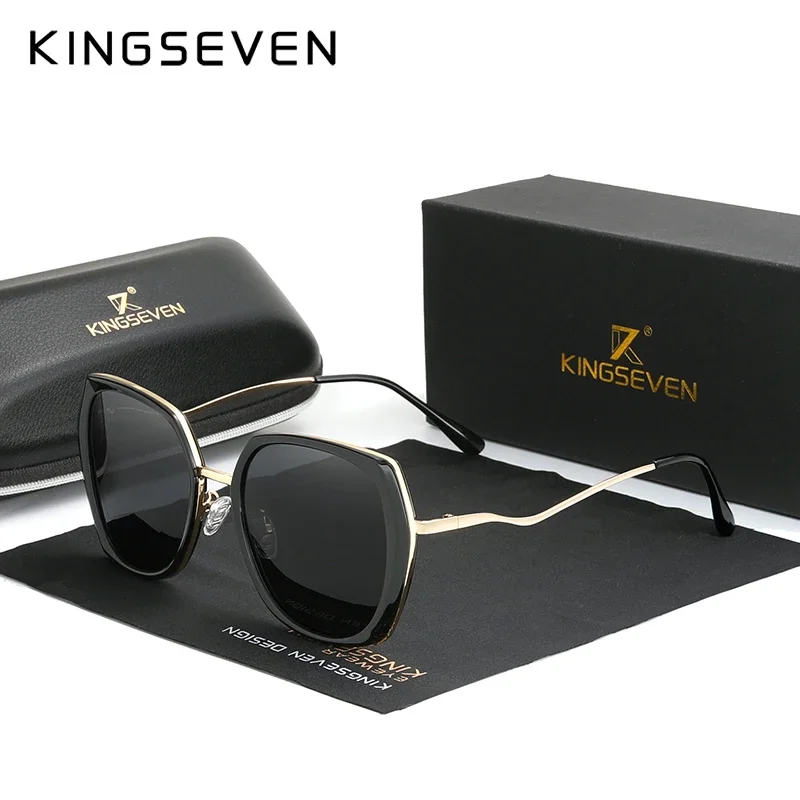 Genuine KINGSEVEN Women's Glasses Luxury Brand Design Sunglasses Gradient Polarized Lens Sun glasses Butterfly Oculos Feminino