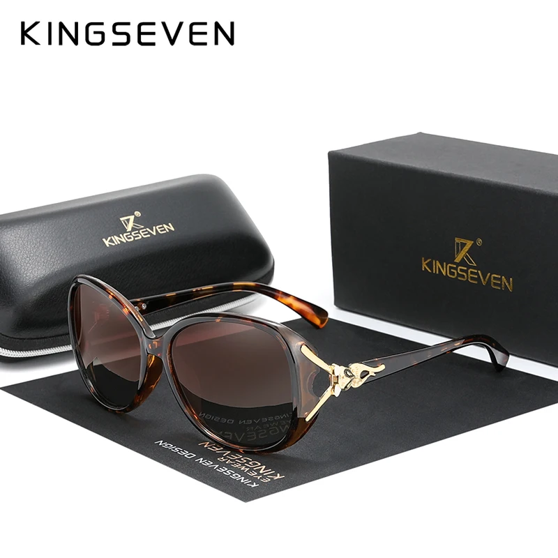 KINGSEVEN HD Sunglasses Polarized Retro Big frame luxury Eyewear Lady Brand Designer Sun glasses Oculos de sol