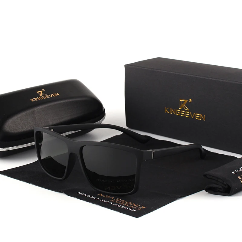 KINGSEVEN Original Sunglasses Women Men Brand Design TR90 Frame Sun Glasses For Men Fashion Classic UV400 Square Eyewear S730