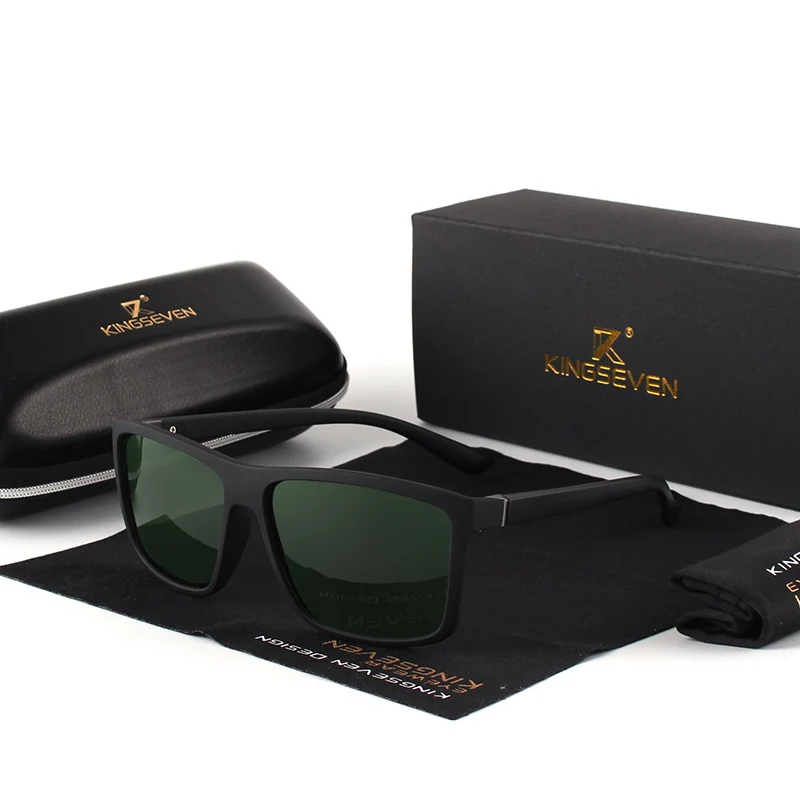 KINGSEVEN Original Sunglasses Women Men Brand Design TR90 Frame Sun Glasses For Men Fashion Classic UV400 Square Eyewear S730