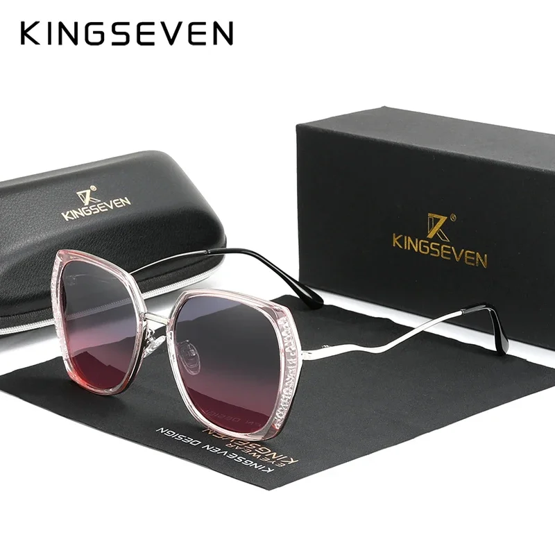 Genuine KINGSEVEN Women's Glasses Luxury Brand Design Sunglasses Gradient Polarized Lens Sun glasses Butterfly Oculos Feminino