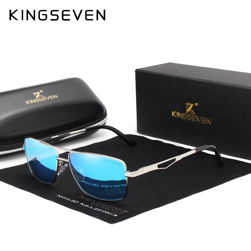 KINGSEVEN 2024 Brand Classic Square Polarized Sunglasses Men's Driving Male Sun Glasses Eyewear UV Blocking Oculos N7906