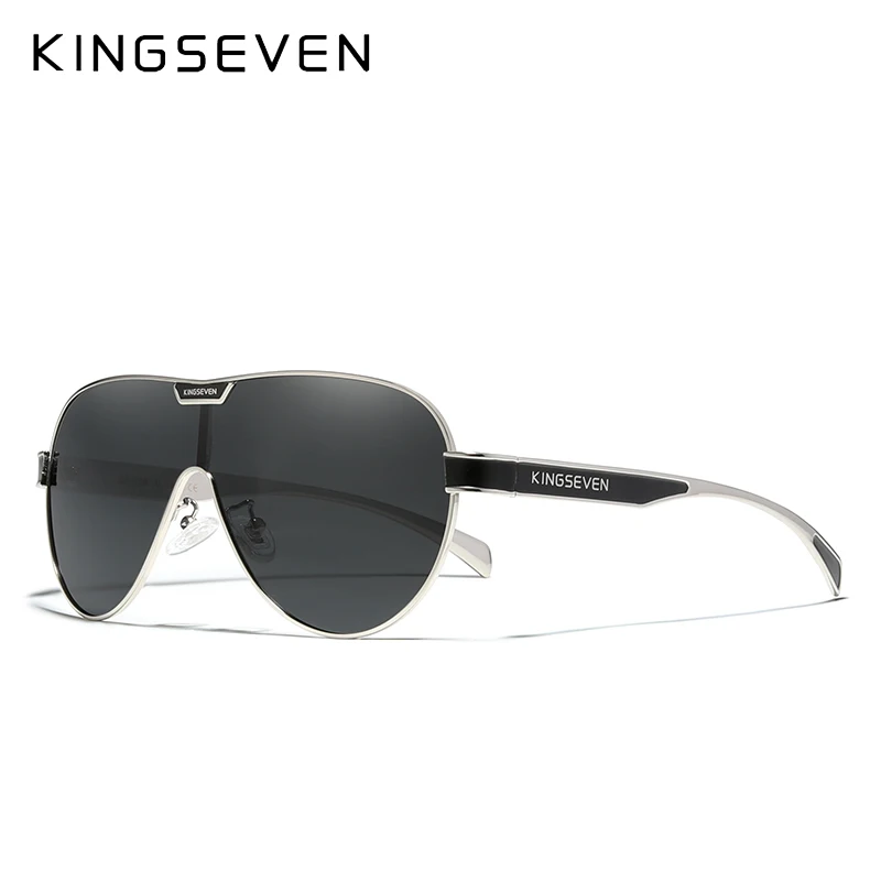 KINGSEVEN New Oversized Sunglasses Men And Women Polarized Mirror Lens Goggles UV Protection Men's Glasses Stainless Steel N7762