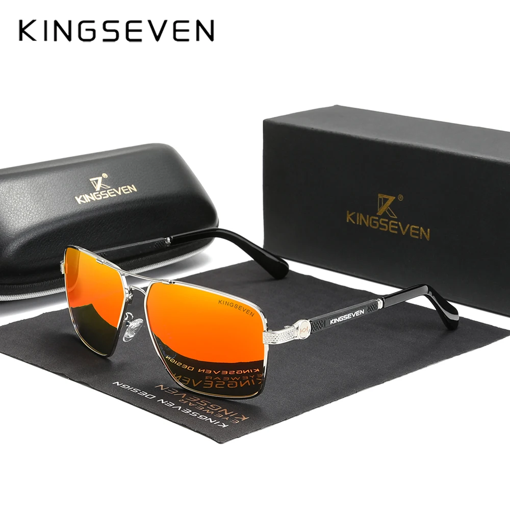 KINGSEVEN Brand Classic Gothic Steampunk Sunglasses Polarized Men Vintage Round Metal Frame Sun Glasses Eyewear