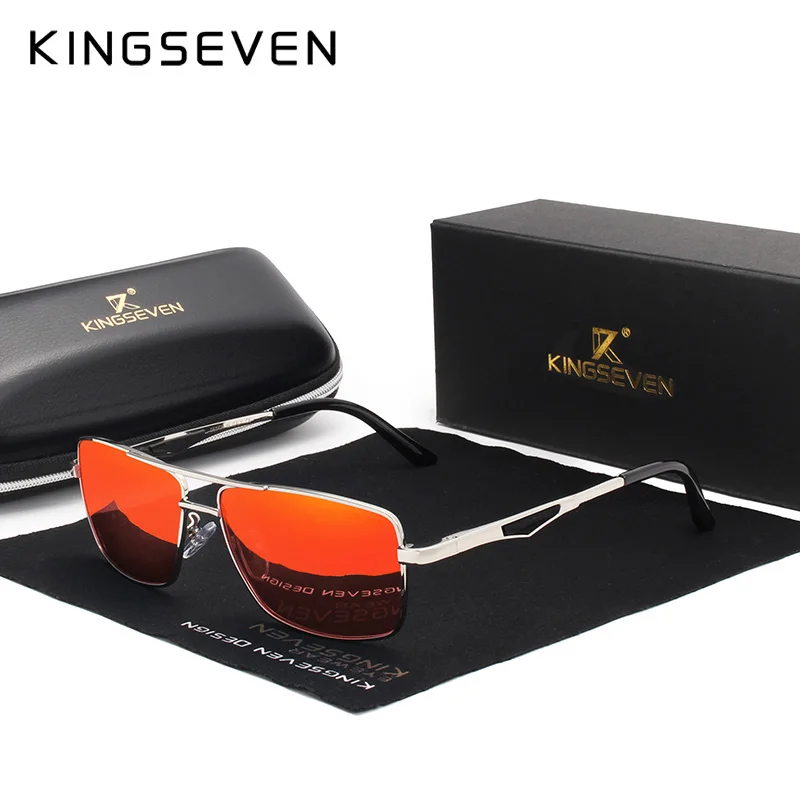 KINGSEVEN 2024 Brand Classic Square Polarized Sunglasses Men's Driving Male Sun Glasses Eyewear UV Blocking Oculos N7906