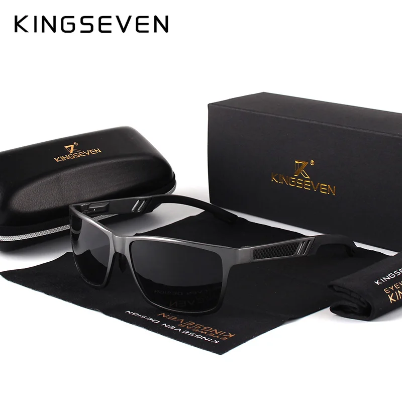KINGSEVEN Aluminum Square Men/Women Polarized Coating Mirror Sun Glasses Eyewear Sunglasses For Men
