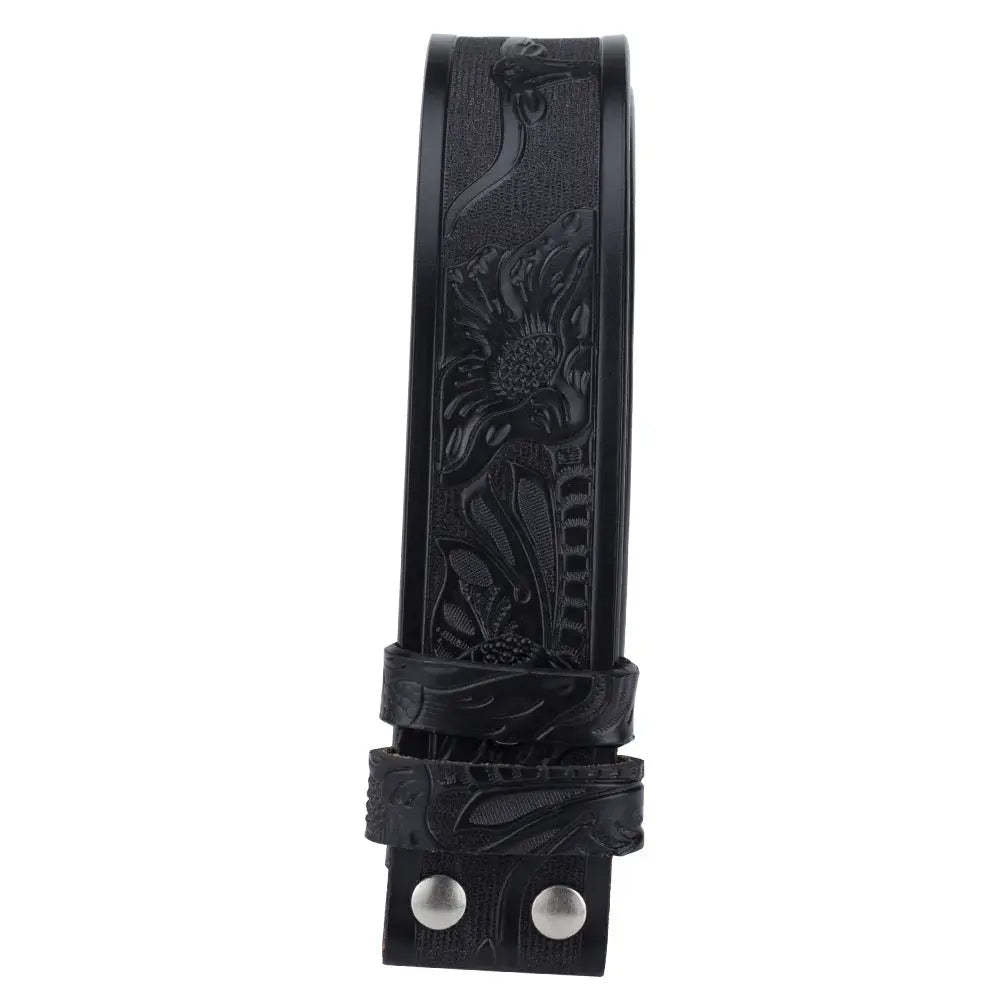 Western Leather Belt Without Buckle for Men 1.5 Wide with Snaps