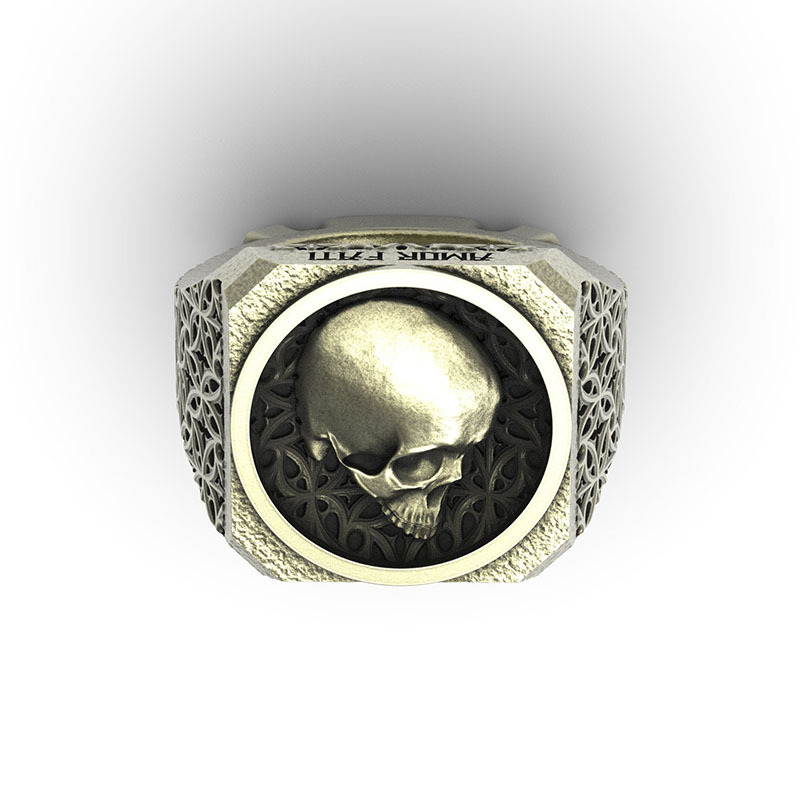 Stoic Signet Skull Ring Sterling Silver | Memento Mori & Amor Fati