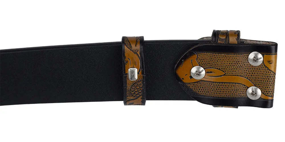 Western Leather Belt Without Buckle for Men 1.5 Wide with Snaps