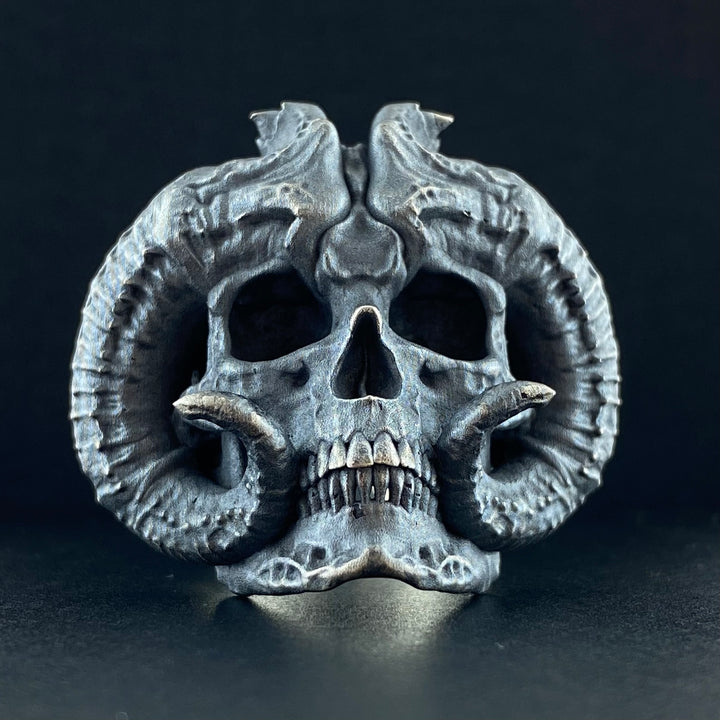 Horned Demon Ring Sterling Silver