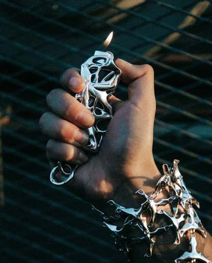 Thoracic Key Chain Sterling Silver With Anima Lighter Case