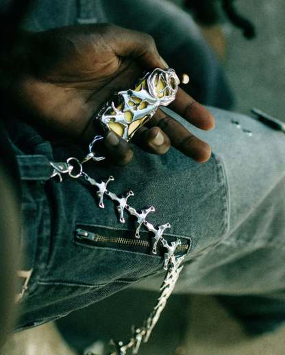 Thoracic Key Chain Sterling Silver With Anima Lighter Case