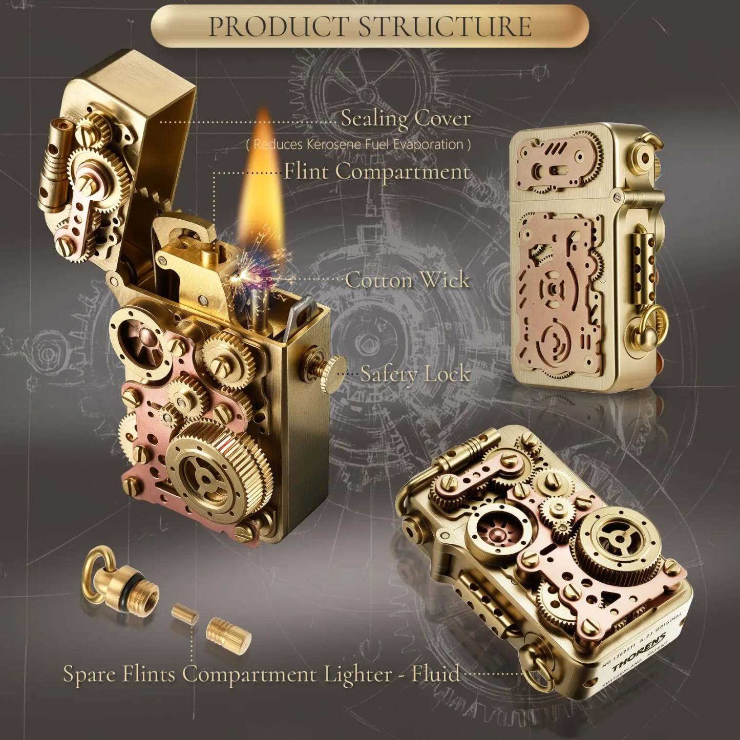 🔥Father's Day Sale 50% Off🔥Gear Linkage Steampunk Lighter