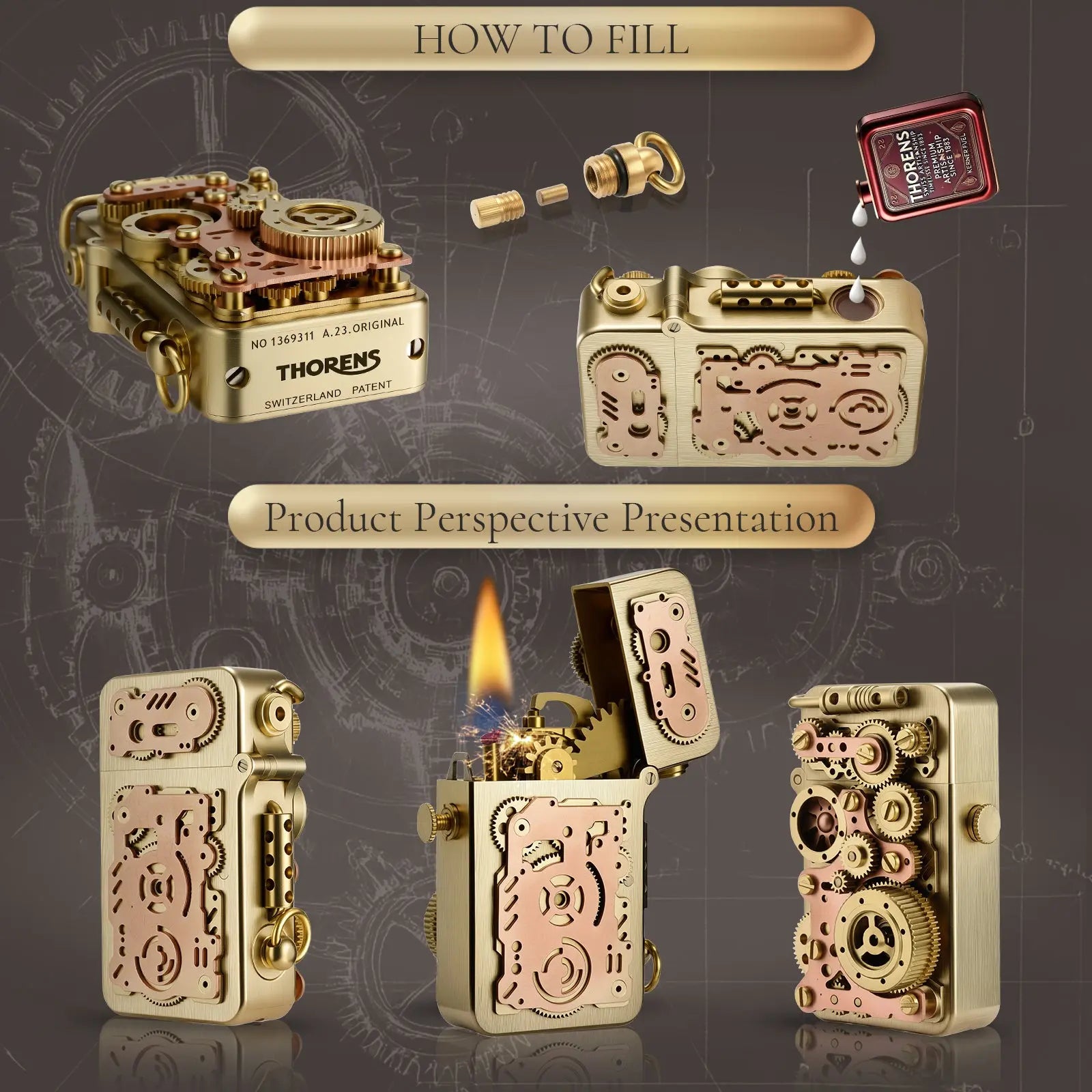 🔥Father's Day Sale 50% Off🔥Gear Linkage Steampunk Lighter