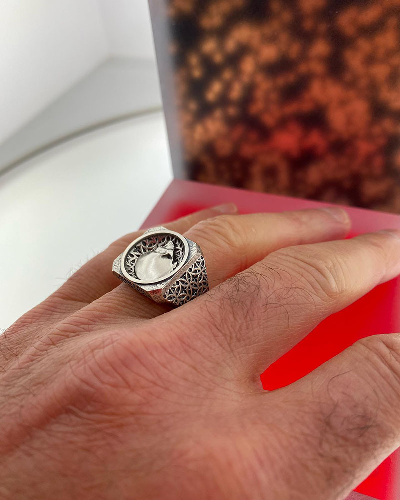 Stoic Signet Skull Ring Sterling Silver | Memento Mori & Amor Fati